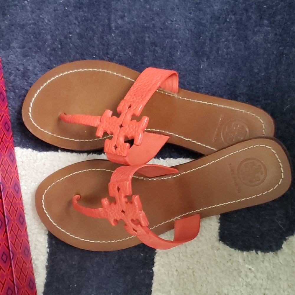 Tory Burch Moore Poppy Coral Sandal